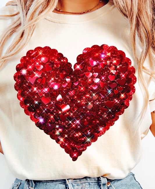 Faux Glitter Sparkle Heart